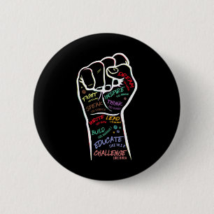 Fist Hand Black Lives Problem Black History Month  2 Inch Round Button