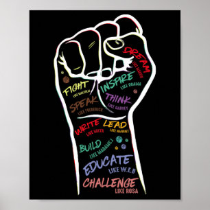 Fist Hand Black Lives Problem Black History Month  Poster