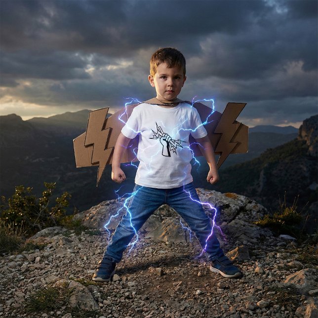 Fist Holding Lightning Bolt Bold Power T-Shirt (Creator Uploaded)