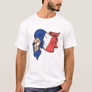 Fist holding national flag of France T-Shirt