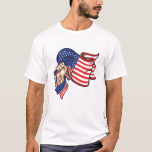 Fist holding national flag of USA T-Shirt