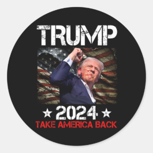 Fist Pump Shot At Trump 2024 Trump Survives Rally  Classic Round Sticker