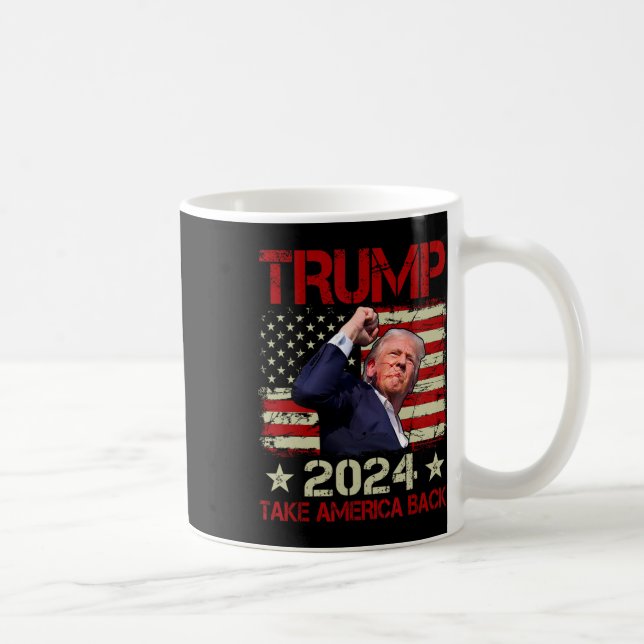 Fist Pump Shot At Trump 2024 Trump Survives Rally  Coffee Mug (Right)