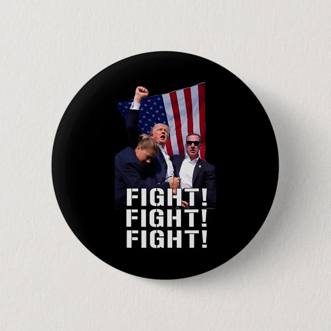 Fist Pumped Fight Pray For Trump America  2 Inch Round Button (Front)