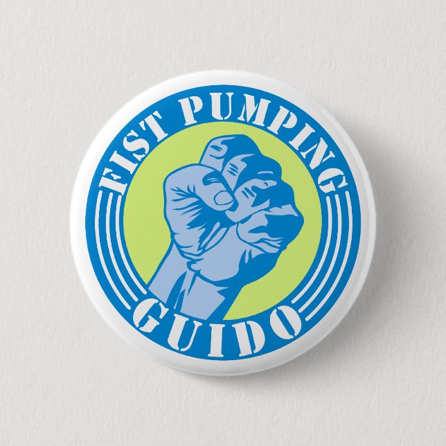 Fist Pumping Guido 2 Inch Round Button (Front)