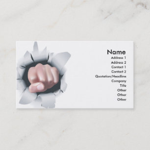 Fist punching high impact design business card