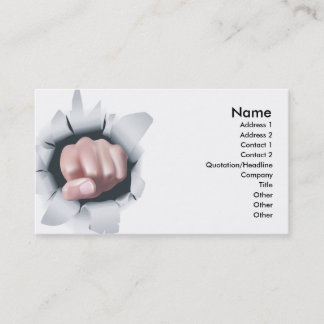 Fist punching high impact design business card