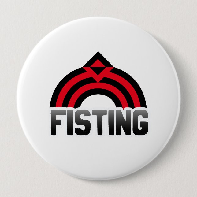 FIST RAINBOW 4 INCH ROUND BUTTON (Front)