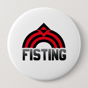 FIST RAINBOW 4 INCH ROUND BUTTON