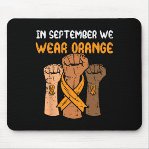Fist September We Wear Orange Leukaemia Awareness Mouse Pad