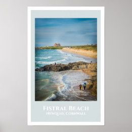 Fistral Beach, Newquay, Cornwall at Sunset Poster