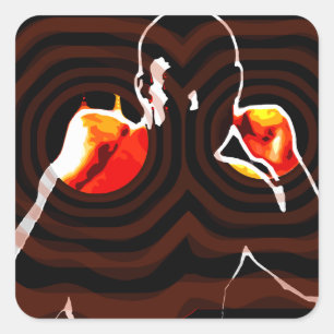 fists of fire. square sticker