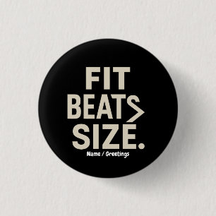 Fit Beats Size Motivational Fitness, Gym Lifestyle 1 Inch Round Button