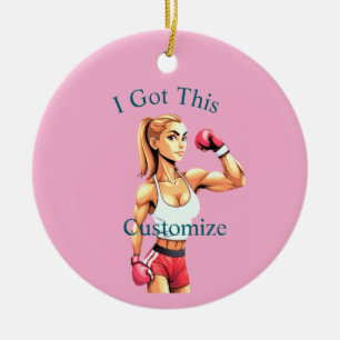 Fit Female Boxer Thunder_Cove Ceramic Ornament