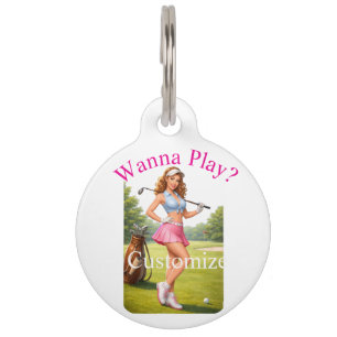 Fit Female Golfer Thunder_Cove Pet Tag