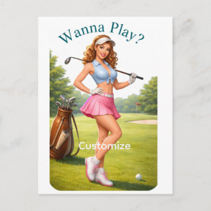 Fit Female Golfer Thunder_Cove Postcard