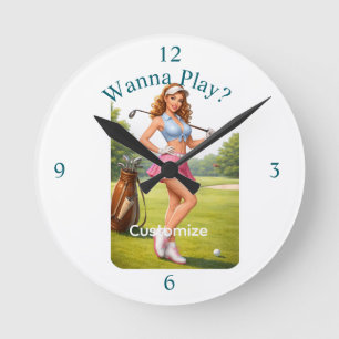 Fit Female Golfer Thunder_Cove Round Clock