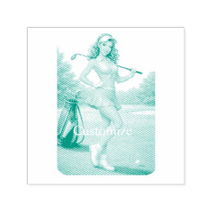Fit Female Golfer Thunder_Cove Self-inking Stamp