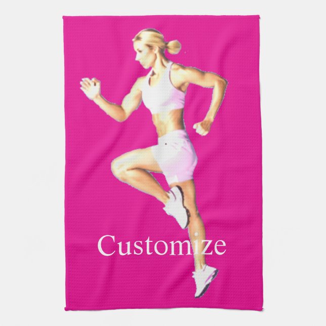 Fit Female Runner Thunder_Cove Kitchen Towel (Vertical)