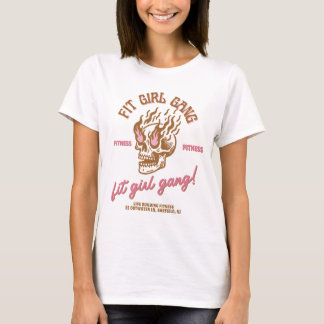 Fit Girl Gang - Skull- Brown and Pink tee