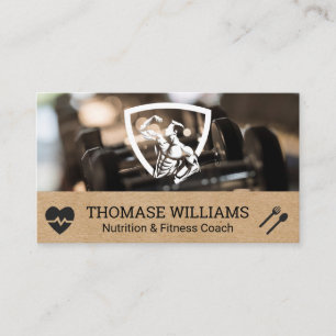 Fit Man Logo   Dumbbells   Fitness  Business Card