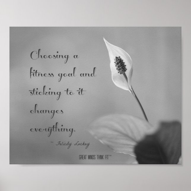 Fit Peace Lily in Shades of Grey Poster (Front)
