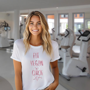 Fit Vegan Chick, Pink Foil Fitness T-Shirt