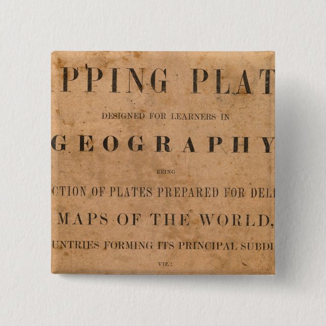 Fitch's mapping plates 2 inch square button (Front)