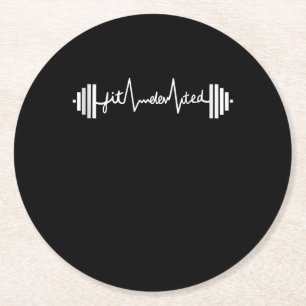 Fitelevated Gym Fitness Barbell Workout Round Paper Coaster