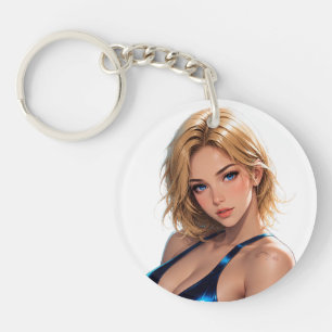 Fitness Anime Girl - Workout Aesthetic. Keychain