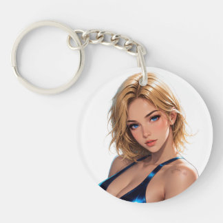 Fitness Anime Girl - Workout Aesthetic. Keychain