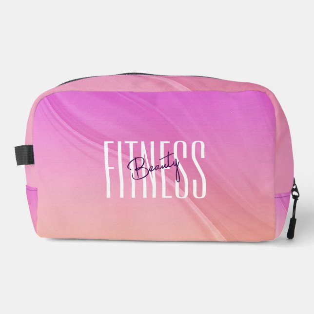 Fitness Beauté Moderne Pink Gradient Sac de toilet (Recto)