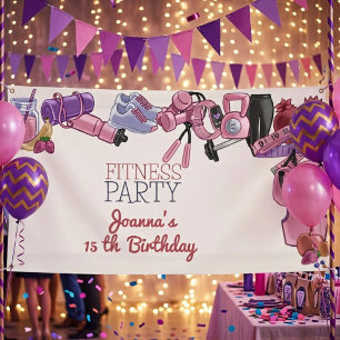 Fitness birthday party banner