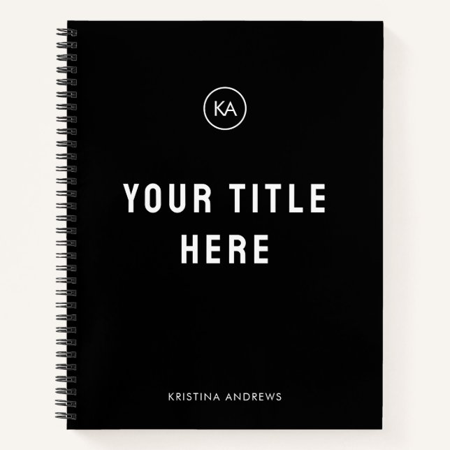 Fitness Body Measurement Tracker Monogrammed  Notebook (Front)