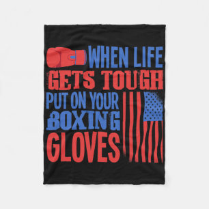 Fitness Boxing Ring - Boxing Gloves - I Love Kickb Fleece Blanket