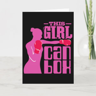 Fitness Boxing Ring Girl With Gloves - I Love Kick Card