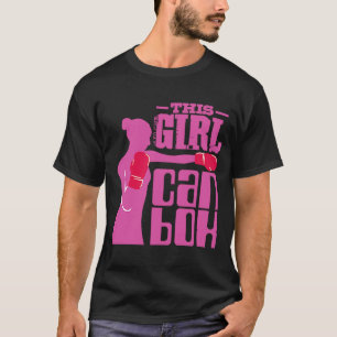 Fitness Boxing Ring Girl with Gloves  I Love Kickb T-Shirt