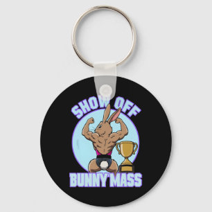 Fitness Bunny Bodybuilder Show Off Bunny M Funny R Keychain