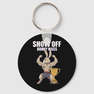 Fitness Bunny Bodybuilder Show Off Bunny M Funny R Keychain