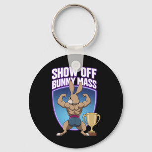 Fitness Bunny Bodybuilders Muscle Building Funny R Keychain