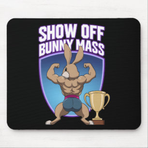 Fitness Bunny Bodybuilders Muscle Building Funny R Mouse Pad
