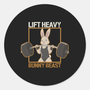 Fitness Bunny Gym Titans Lift Heavy Bunny Beast Fu Classic Round Sticker