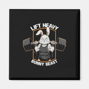Fitness Bunny Gym Titans Lift Heavy Bunny Beast Fu Magnet