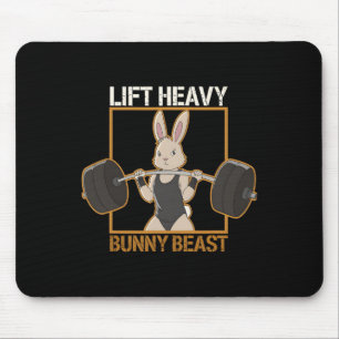 Fitness Bunny Gym Titans Lift Heavy Bunny Beast Fu Mouse Pad