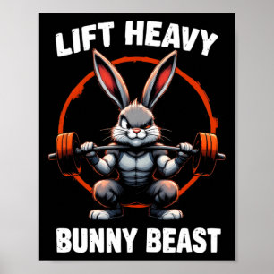 Fitness Bunny Gym Titans Lift Heavy Bunny Beast Fu Poster
