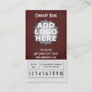 Fitness Business Card 10 Class Pass Template