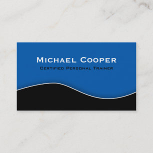 Fitness Business Card Professional Black Blue