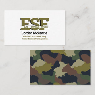 Fitness Business   Personal Trainer Monogram Logo Card