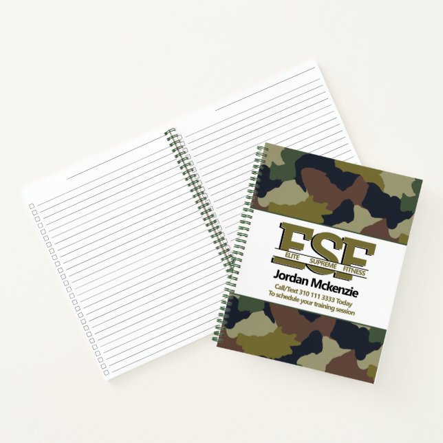 Fitness Business | Personal Trainer Monogram Logo Notebook (Inside)