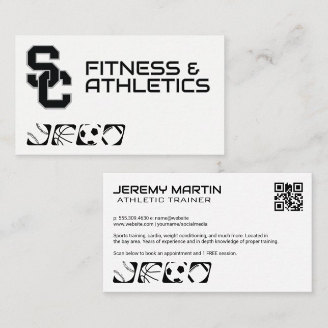 Fitness Carte de visite sportif (Devant / Derrière)